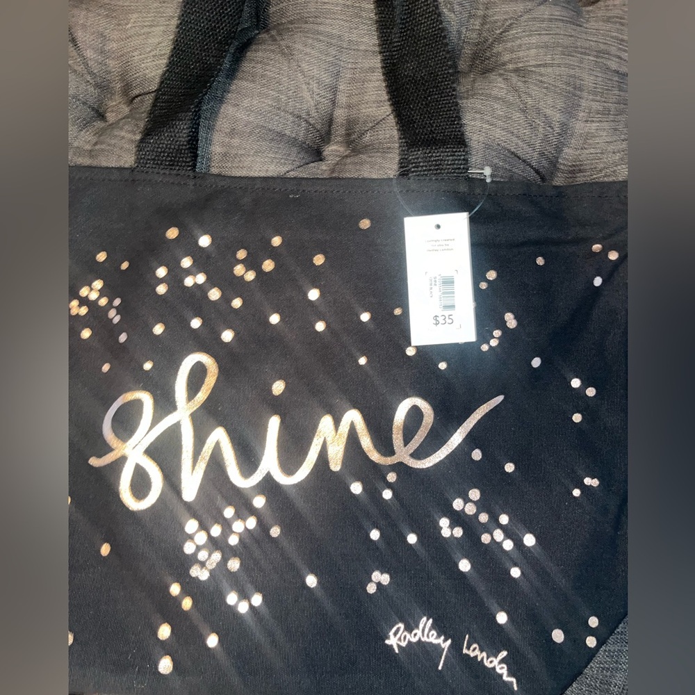 Radley Shine Gold Metallic Shopper Tote Handbag New - Picture 10 of 12